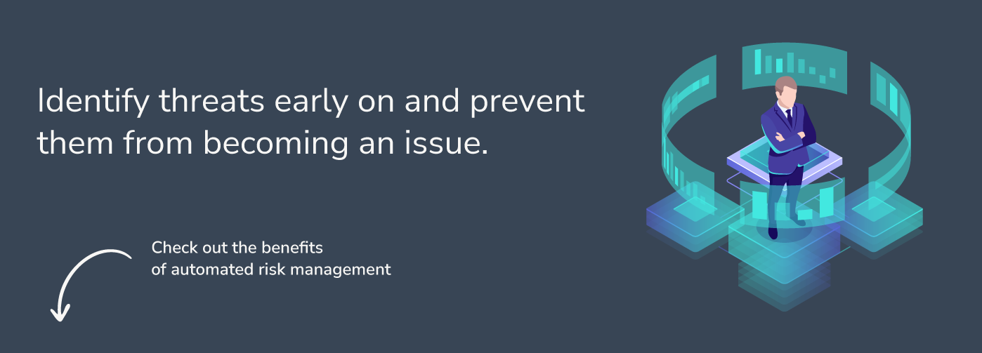 image of a quote saying: Identify threats early on and prevent them from becoming an issue.