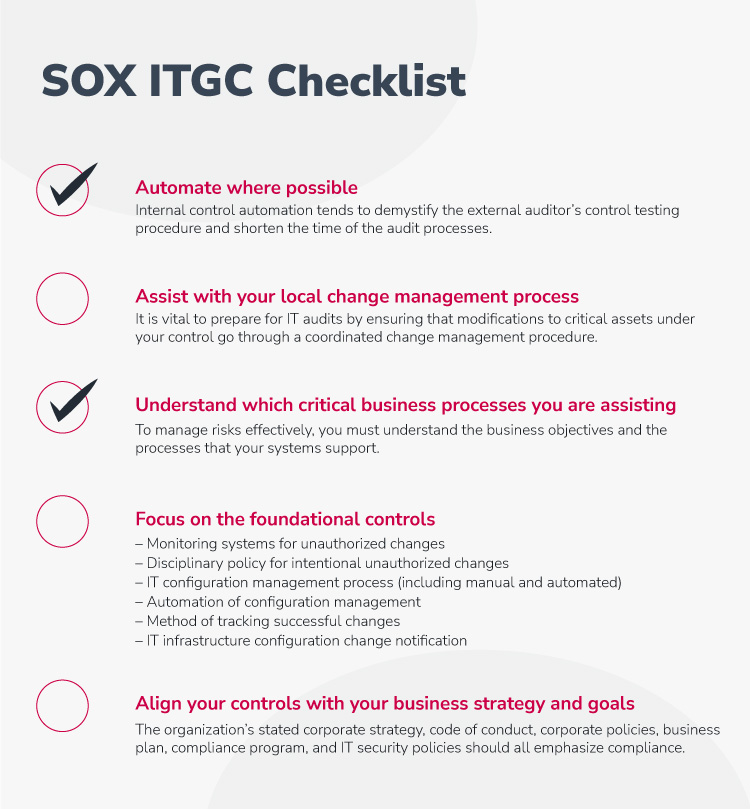 SOX ITGC checklist image